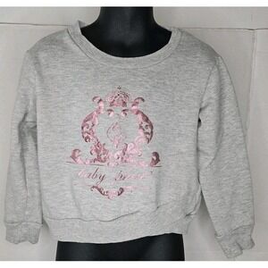 Vnt‎ Baby Phat Girl's Size 6X Gray Sweatshirt Pink Foil Writing Y2k